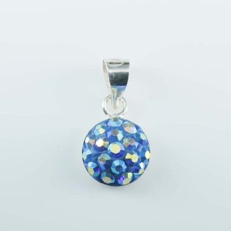 Pendant half ball rd. 8mm.Crystal degrade zafire