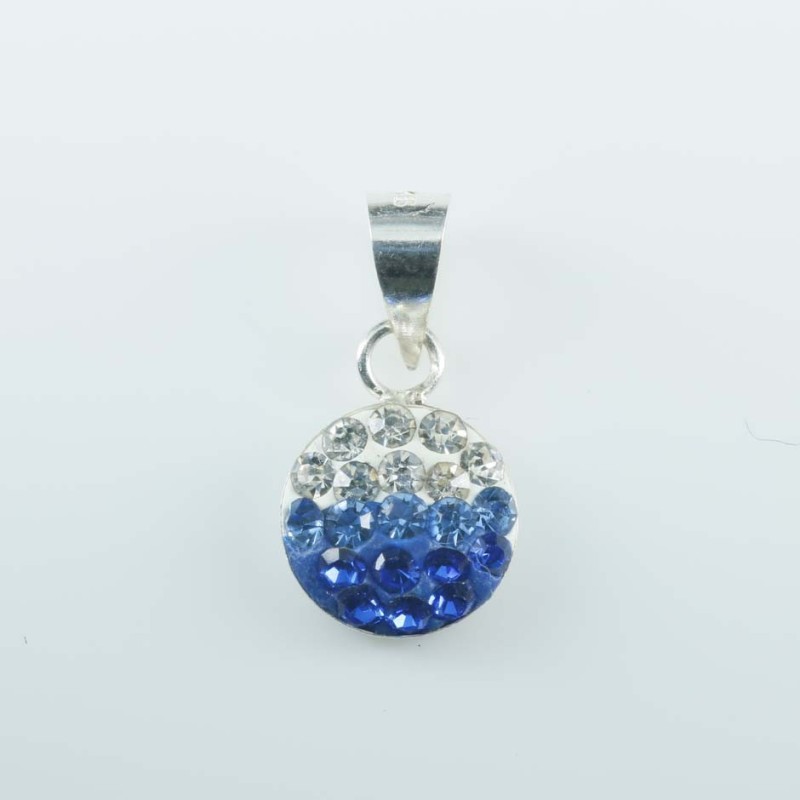 Pendant half ball rd. 8mm.Crystal ab.zafire color