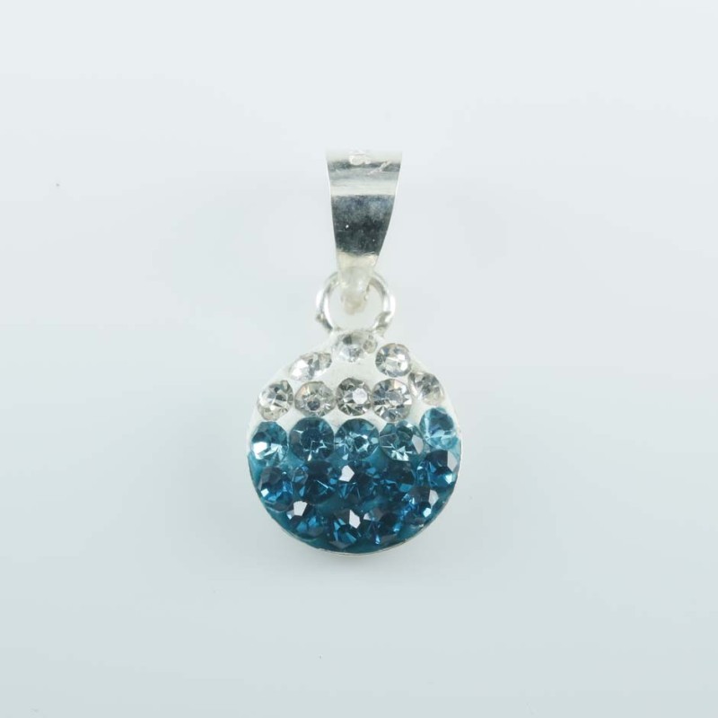 Pendant half ball rd. 8mm.Crystal degrade b.zircon