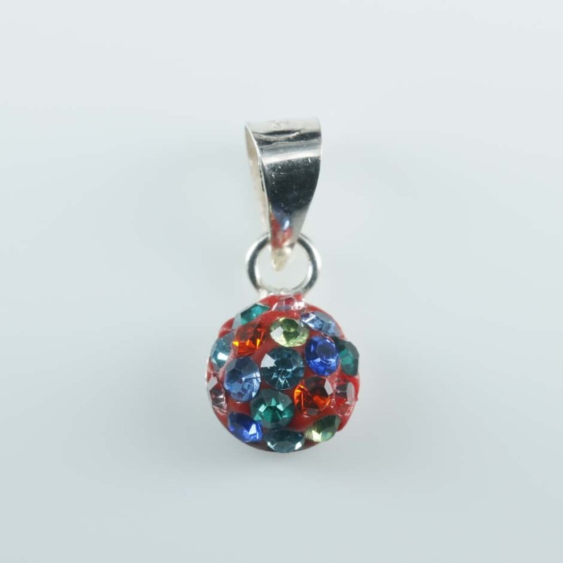 Pendant half ball rd. 6mm.Crystal mix red color Pendant half ball rd. 6mm.Crystal mix red color