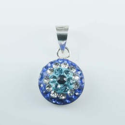 Pend. half ball rd. blue eye 12mm.Crystal zafire