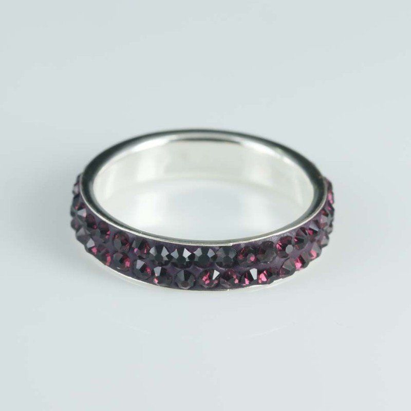 Ring 4mm. Crystal amethysth color