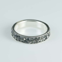 Ring 4mm. Crystal black diamond color