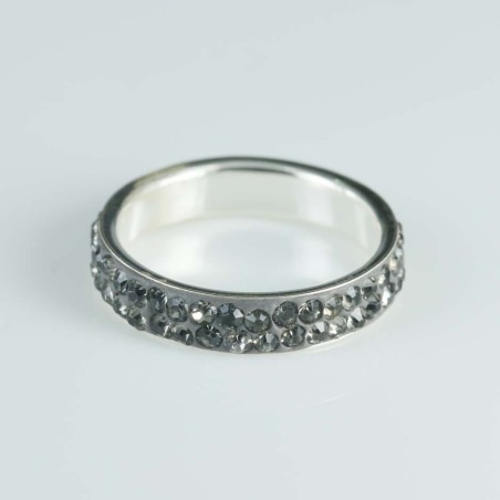 Ring 4mm. Crystal black diamond color