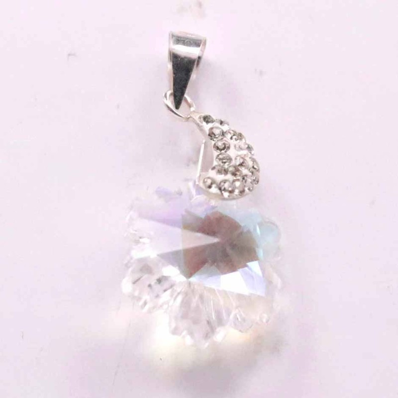 Pendant suaros.A snow 15mm. + moon crystal