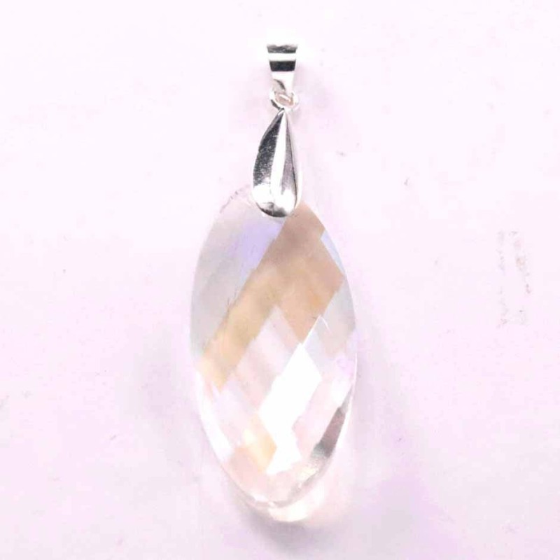 Pendant suaros.A Long Oval 30mm. white