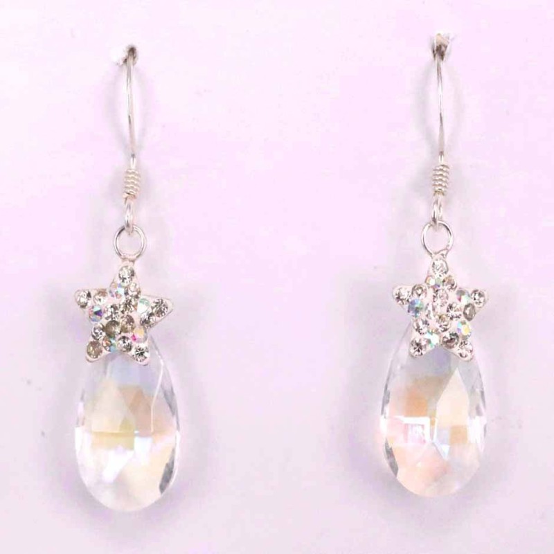 Earring suaros.A small drop with star crystal