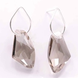 Earring suaros.A irregular with line peen grey col