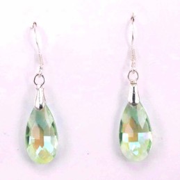 Earring suaros.A drop 18mm. green ab