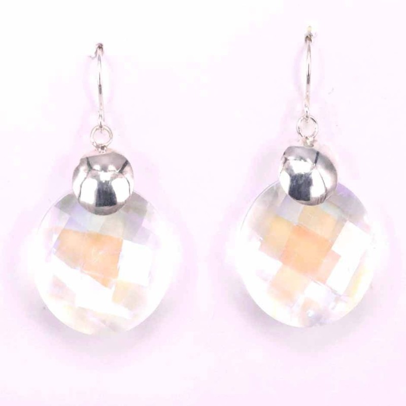 Earring suaros.A round 20mm. white