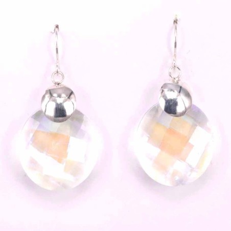 Earring suaros.A round 20mm. white