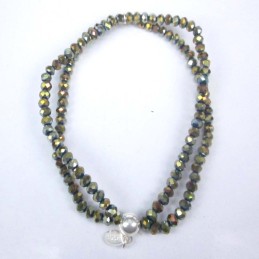 Bracelet ball 3-4mm.Crystal Green Color + Ball 6mm