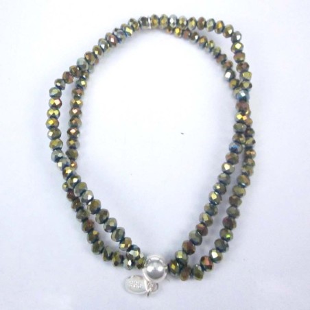 Bracelet ball 3-4mm.Crystal Green Color + Ball 6mm