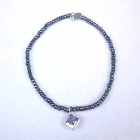 Bracelet ball 3-4mm.Crystal Grey Color +c.z. 6mm