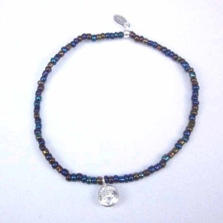 Bracelet ball 3-4mm.Crystal Mix Color +c.z. 6mm