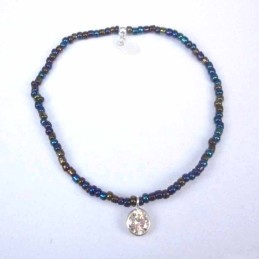 Bracelet ball 3-4mm.Crystal Mix Color +c.z. 6mm