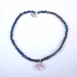 Bracelet ball 3-4mm.Crystal Mix Color +c.z. 6mm
