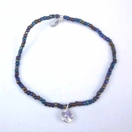 Bracelet ball 3-4mm.Crystal Mix Color +c.z. 6mm