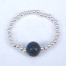 Ring ball 3-4mm.Plain +Ball 6mm. Lapis Stone