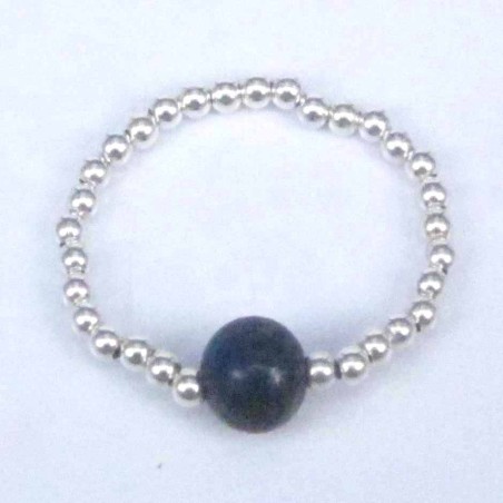 Ring ball 3-4mm.Plain +Ball 6mm. Lapis Stone