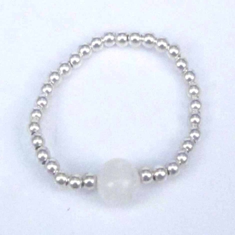 Ring ball 3-4mm.Plain +Ball 6mm. Moon Stone