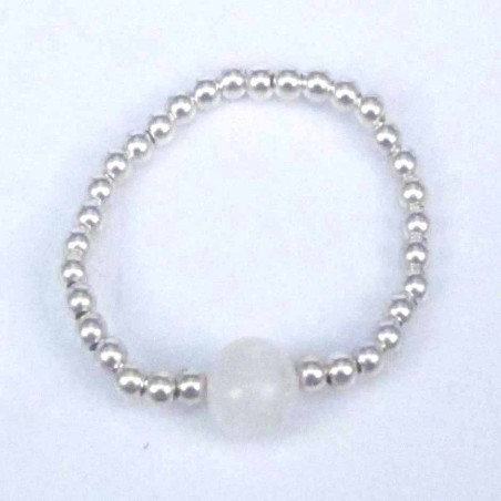 Ring ball 3-4mm.Plain +Ball 6mm. Moon Stone