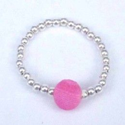 Ring ball 3-4mm.Plain +Ball 6mm. Rose Agate