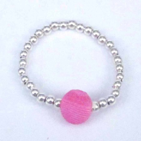 Ring ball 3-4mm.Plain +Ball 6mm. Rose Agate