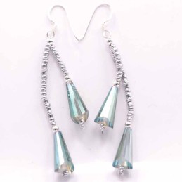 Earring Crystal Elements Drop Green Color