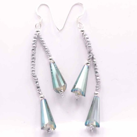 Earring Crystal Elements Drop Green Color