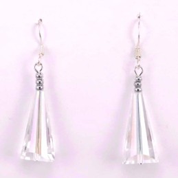Earring Crystal Elements Tube White Color