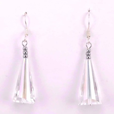 Earring Crystal Elements Tube White Color