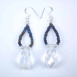 Earring Crystal Elements Drop white color