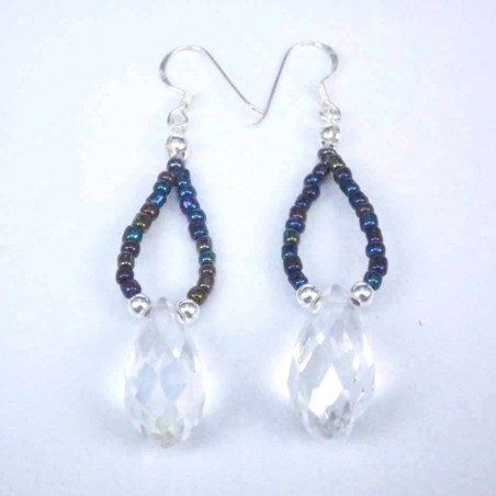 Earring Crystal Elements Drop white color
