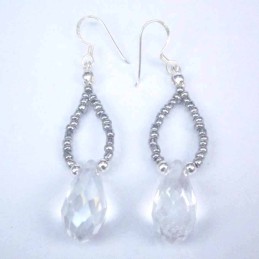 Earring Crystal Elements Drop white color