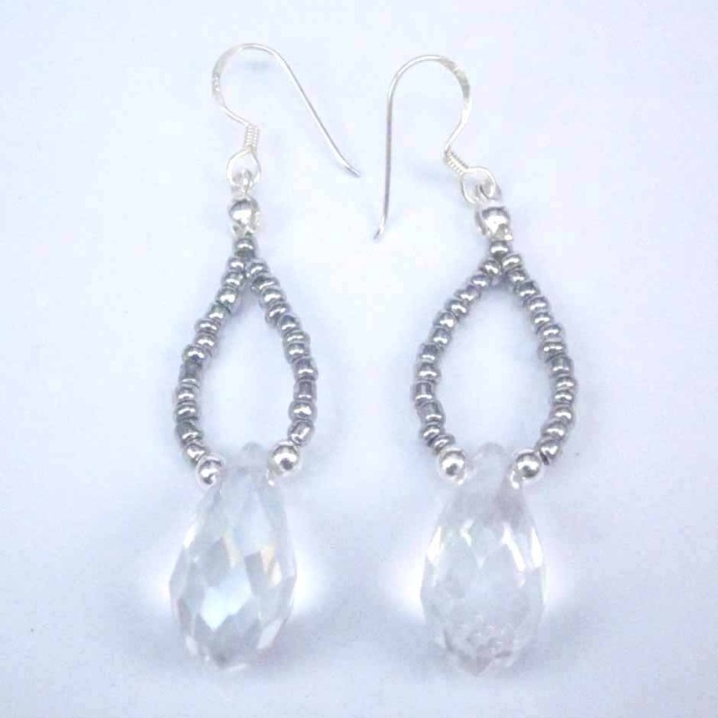 Earring Crystal Elements Drop white color