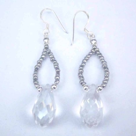 Earring Crystal Elements Drop white color