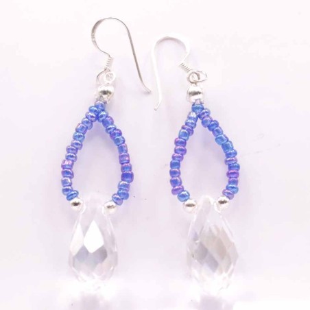 Earring Crystal Elements Drop white color