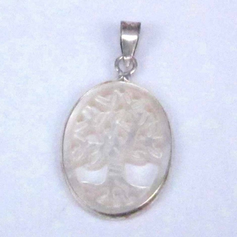 Pendant 20mm.oval cuting laser tree of life