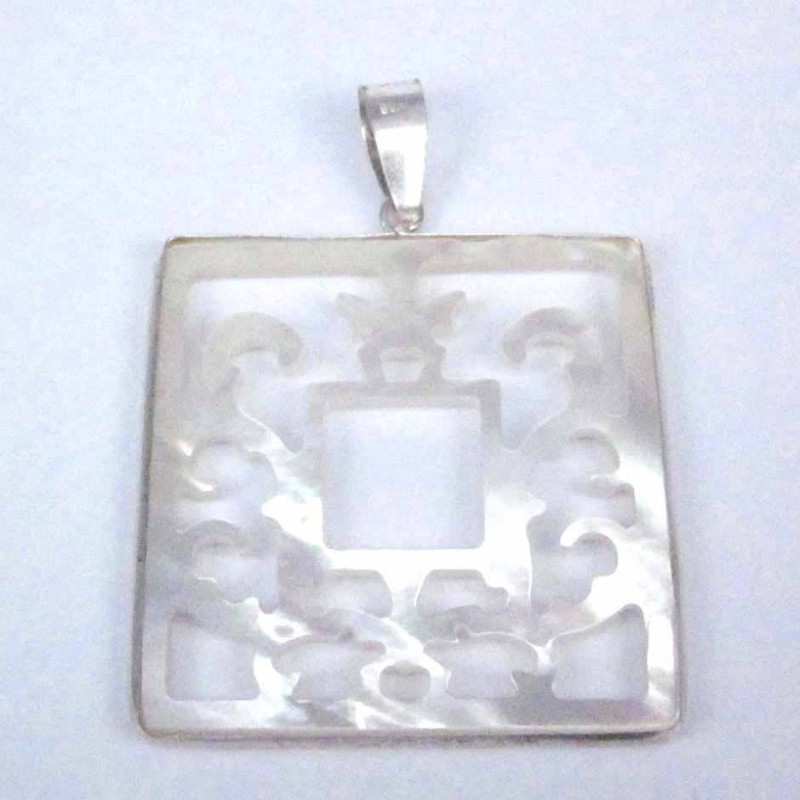 Pendant 35mm. Square MOP laser cuting