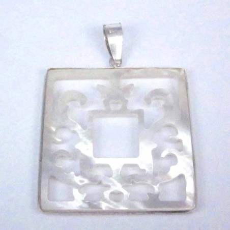 Pendant 35mm. Square MOP laser cuting