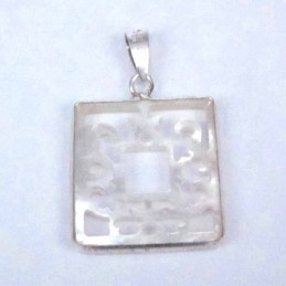 Pendant 20mm. Square Laser Cut MOP