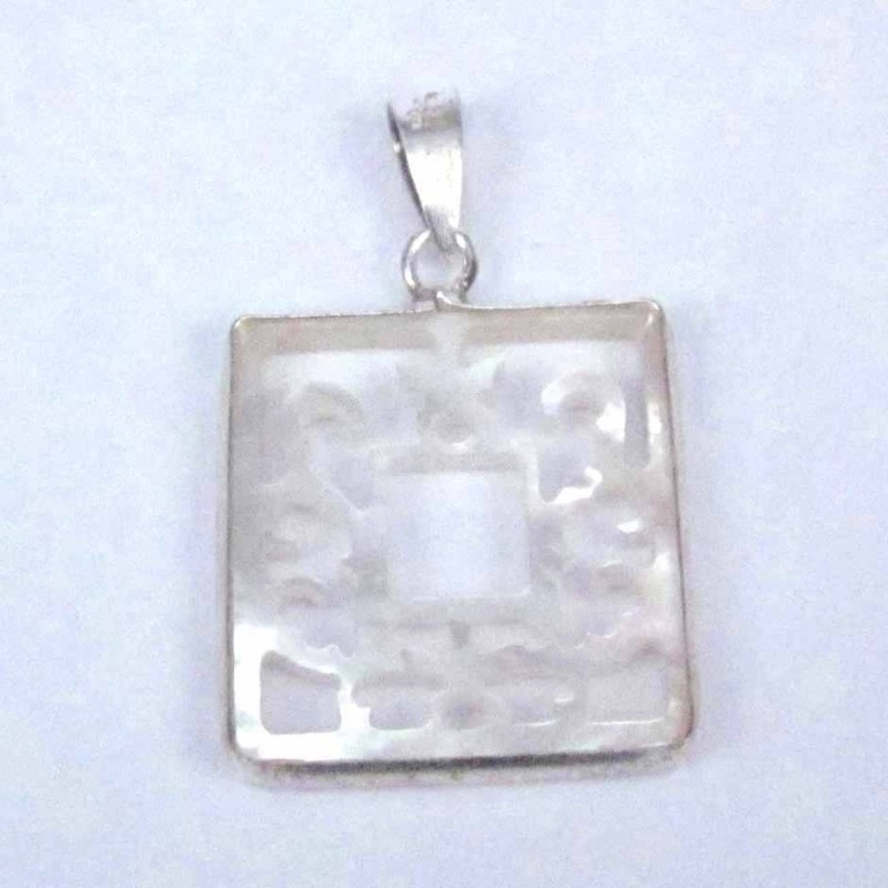 Pendant 20mm. Square Laser Cut MOP