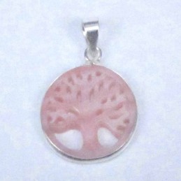 Pendant 17mm. cuting laser Rose MOP tree of life