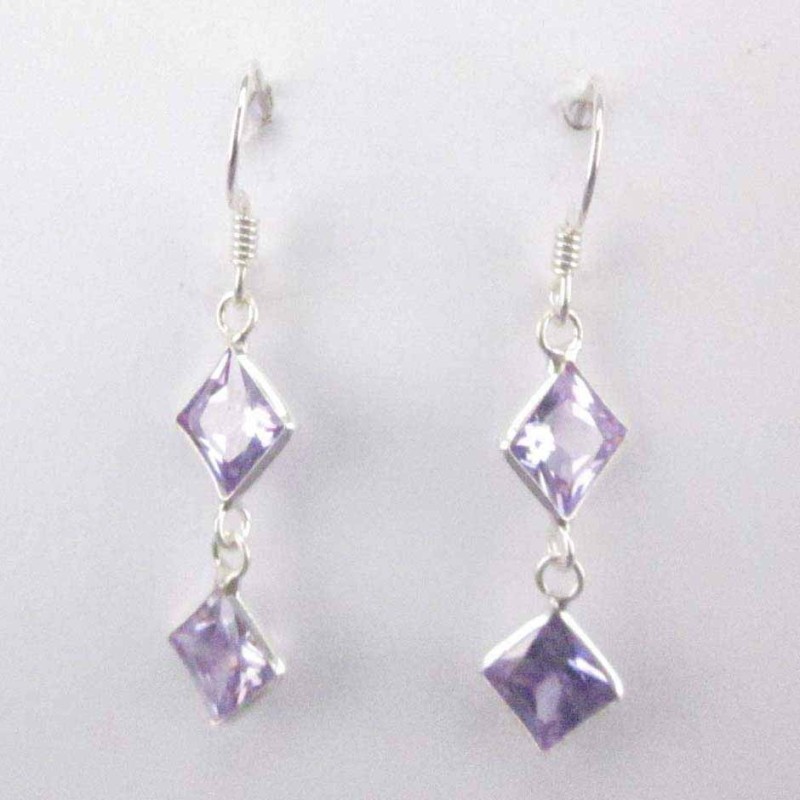 Ea c.z. 2 st. sq 8x8mm. Ligth Ametisth color