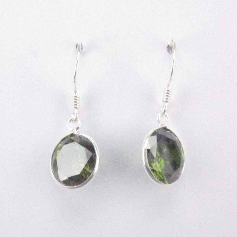 Ea c.z. rd 9mm. Hook Peridote Color Ea c.z. rd 9mm. Hook Peridote Color