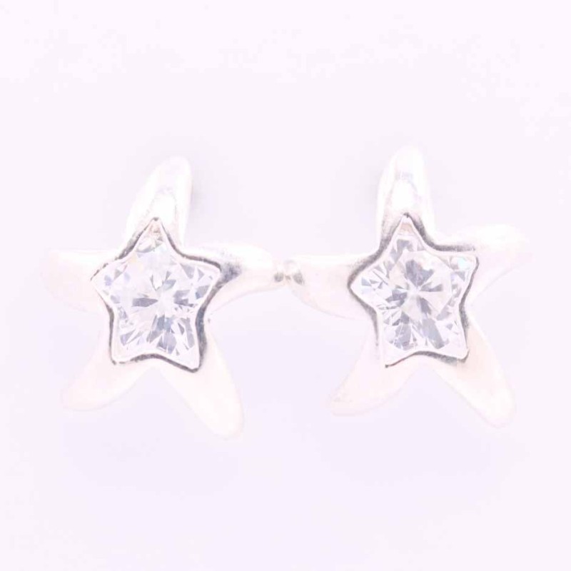 Ea C.Z. Sea Star 13mm. White Color Ea C.Z. Sea Star 13mm. White Color