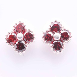 Ea Flower 4 C.Z. Garnet Color