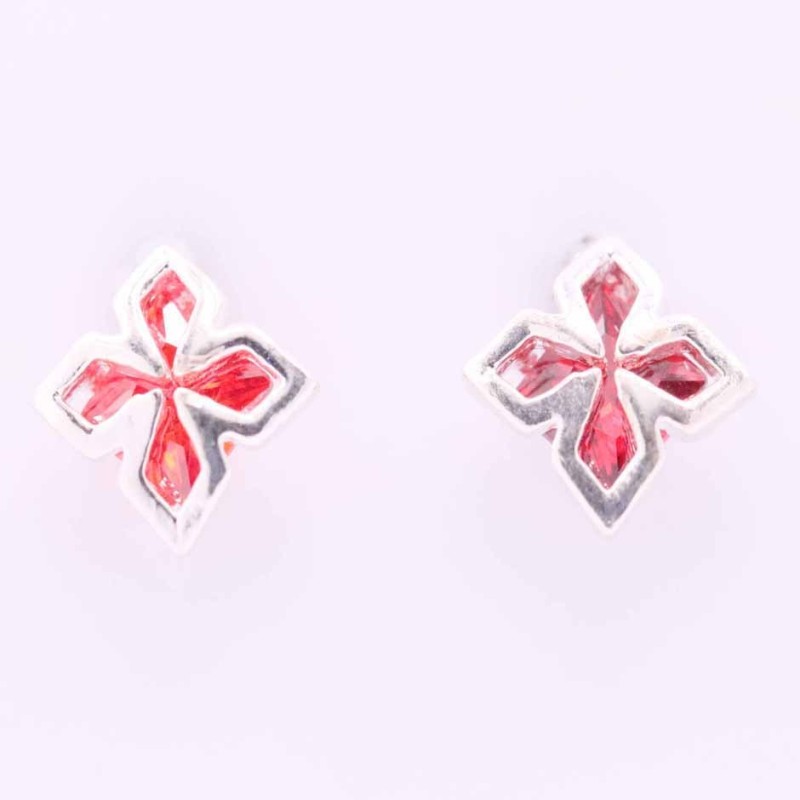 Ea Flower Star C.Z. Garnet Color