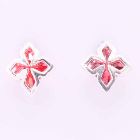 Ea Flower Star C.Z. Garnet Color